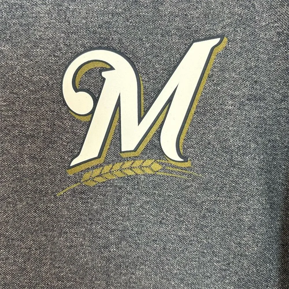 Milwaukee Brewers Nike Dri-Fit Men's Polo Shirt Blue Size L‎